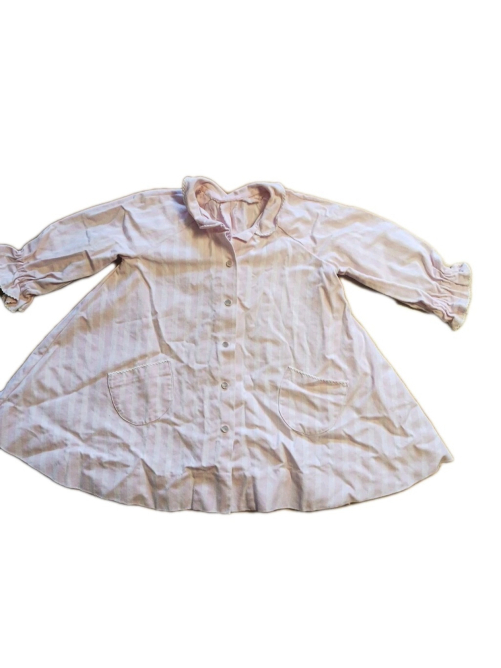 Vintage Girls Pink Striped Spring Jacket Handmade Cotton Small